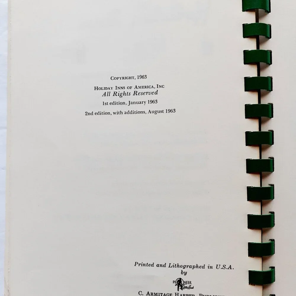 Vintage 60s Cookbook Cooking The Holiday Inn Way